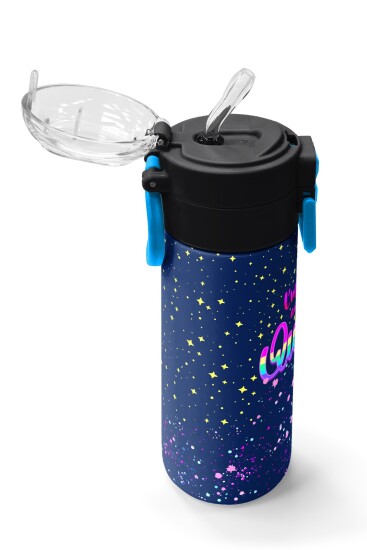 Coral High Kids Çok Renkli Lacivert Desenli Pipetli ve Direkt İçim Çelik Termos 500 ml 31848 - 5