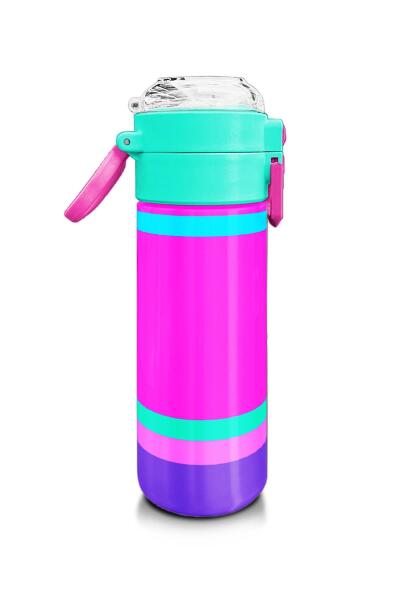 Coral High Kids Çok Renkli Pipetli ve Direkt İçim Çelik Termos 500 ml 31864 - 2