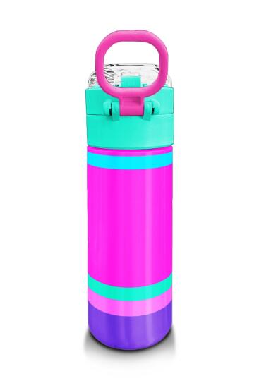 Coral High Kids Çok Renkli Pipetli ve Direkt İçim Çelik Termos 500 ml 31864 - 3