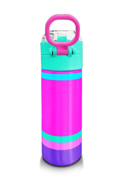 Coral High Kids Çok Renkli Pipetli ve Direkt İçim Çelik Termos 500 ml 31864 - 3