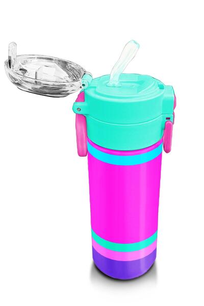 Coral High Kids Çok Renkli Pipetli ve Direkt İçim Çelik Termos 500 ml 31864 - 5