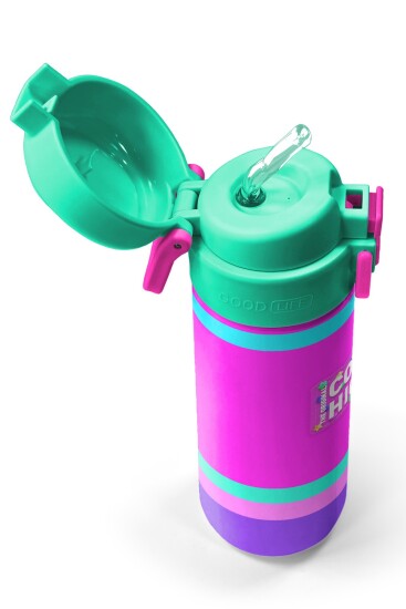 Coral High Kids Çok Renkli Pipetli ve Direkt İçim Çelik Termos 500 ml 31864 - 2