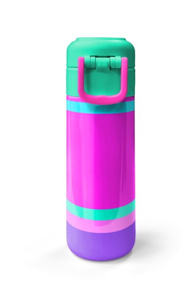 Coral High Kids Çok Renkli Pipetli ve Direkt İçim Çelik Termos 500 ml 31864 - 7