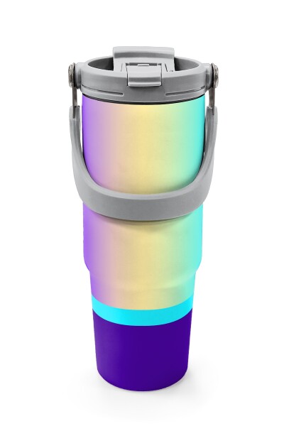 Coral High Kids Çok Renkli Pipetli ve Direkt İçim Çelik Termos 900 ml 38723 - 7