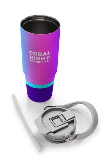 Coral High Kids Çok Renkli Pipetli ve Direkt İçim Çelik Termos 900 ml 38723 - 8