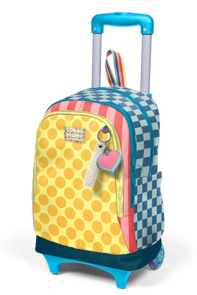 Coral High Kids Çok Renkli Üç Bölmeli Çekçekli Okul Sırt Çantası 34004 - 6