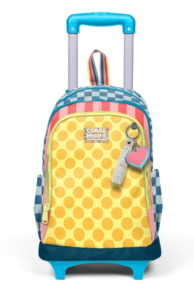 Coral High Kids Çok Renkli Üç Bölmeli Çekçekli Okul Sırt Çantası 34004 - 8