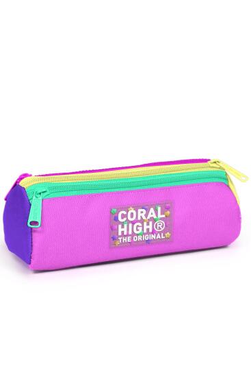Coral High Kids Çok Renkli Üç Bölmeli Kalem Çantası 11176 - Coral High KIDS