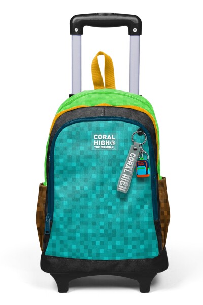 Coral High Kids Craft Desenli Üç Bölmeli Çekçekli Okul Sırt Çantası 34016 - 8