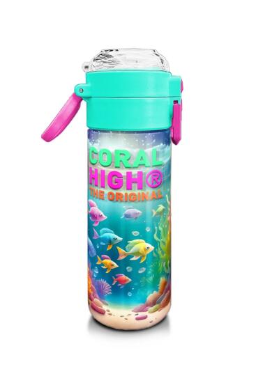 Coral High Kids Denizatı Desenli Pipetli ve Direkt İçim Çelik Termos 500 ml 31988 - 2