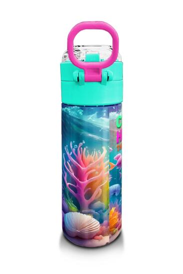 Coral High Kids Denizatı Desenli Pipetli ve Direkt İçim Çelik Termos 500 ml 31988 - 3
