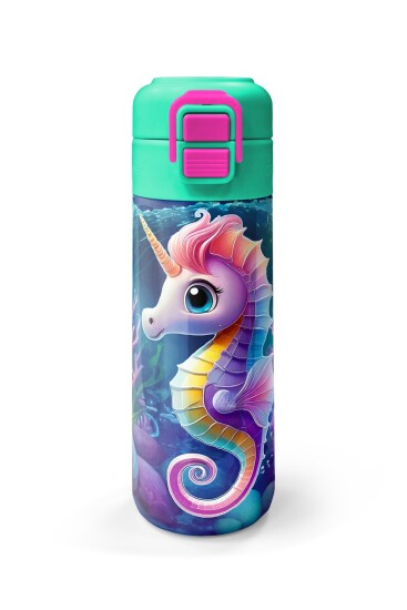 Coral High Kids Denizatı Desenli Pipetli ve Direkt İçim Çelik Termos 500 ml 31988 - 4