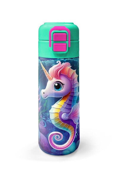 Coral High Kids Denizatı Desenli Pipetli ve Direkt İçim Çelik Termos 500 ml 31988 - 4