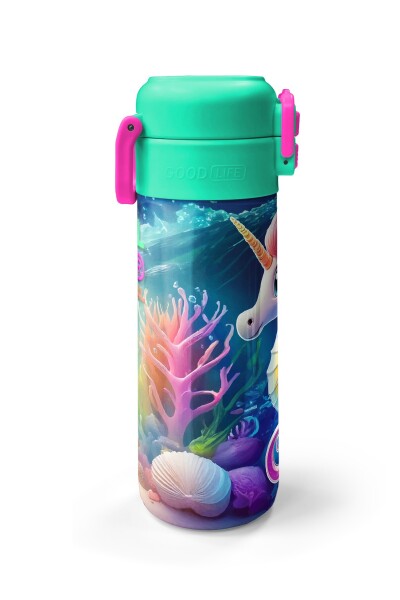 Coral High Kids Denizatı Desenli Pipetli ve Direkt İçim Çelik Termos 500 ml 31988 - 5