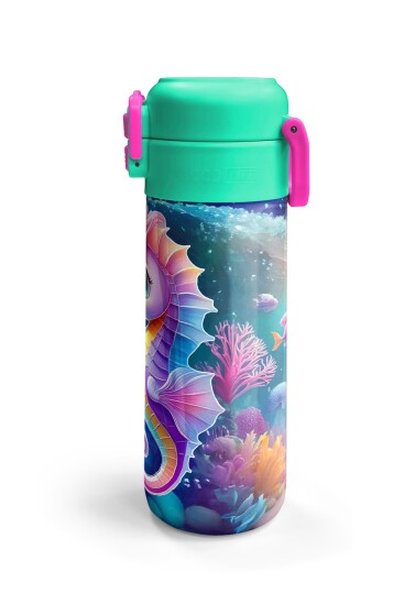 Coral High Kids Denizatı Desenli Pipetli ve Direkt İçim Çelik Termos 500 ml 31988 - 6