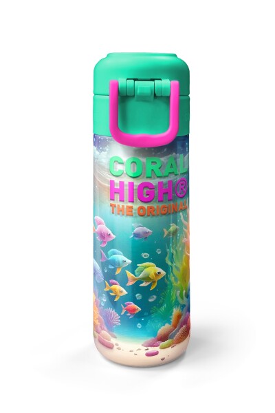 Coral High Kids Denizatı Desenli Pipetli ve Direkt İçim Çelik Termos 500 ml 31988 - 7
