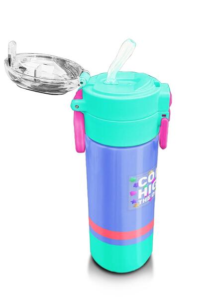 Coral High Kids Derin Mavi Renkli Pipetli ve Direkt İçim Çelik Termos 500 ml 31854 - 5