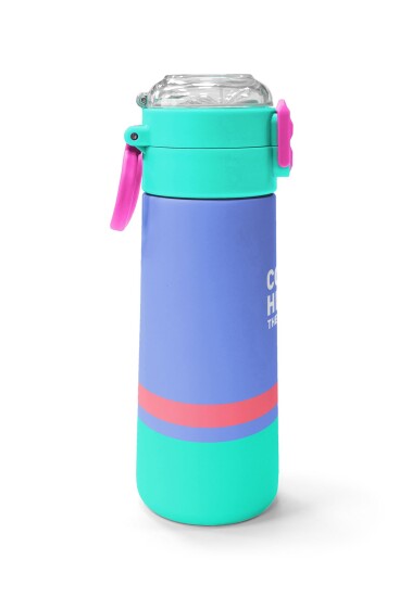 Coral High Kids Derin Mavi Renkli Pipetli ve Direkt İçim Çelik Termos 500 ml 31854 - 2