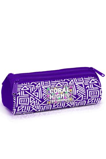 Coral High Kids Desenli Üç Bölmeli Kalem Çantası 11183 