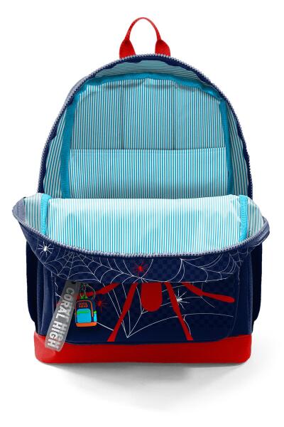 Coral High Kids Lacivert Kırmızı Örümcek Desenli Dört Bölmeli Okul Sırt Çantası 23720 - 3