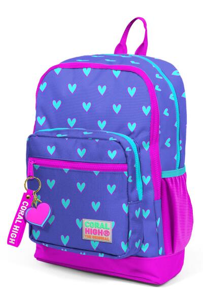 Coral High Kids Lavanta Pembe Kalp Desenli Dört Bölmeli Okul Sırt Çantası 23706 - 7
