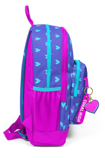 Coral High Kids Lavanta Pembe Kalp Desenli Dört Bölmeli Okul Sırt Çantası 23706 - 6