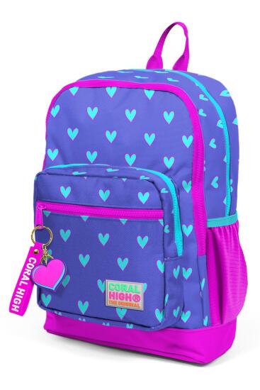 Coral High Kids Lavanta Pembe Kalp Desenli Dört Bölmeli Okul Sırt Çantası 23706 - 7