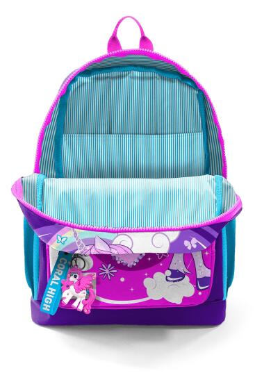 Coral High Kids Mor Pembe Unicorn Desenli Dört Bölmeli Okul Sırt Çantası 23708 - 3