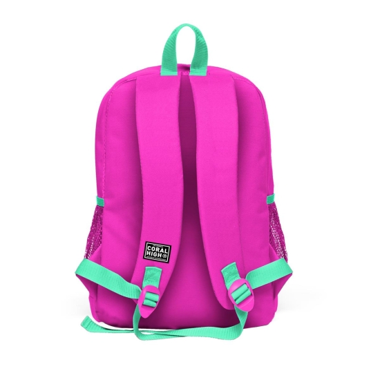 Coral High Kids Neon Pembe Dama Desenli Dört Bölmeli Okul Çantası 23701 - 3