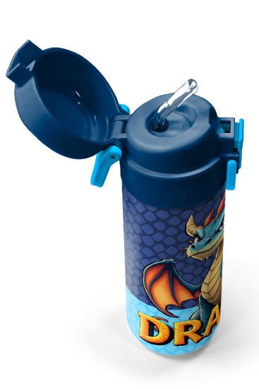 Coral High Kids Dragon Desenli Pipetli ve Direkt İçim Çelik Termos 500 ml 38113 - 2