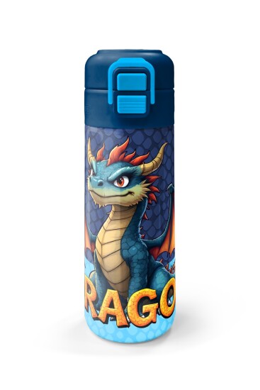 Coral High Kids Dragon Desenli Pipetli ve Direkt İçim Çelik Termos 500 ml 38113 - 4