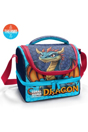 Coral High Kids Dragon Desenli Thermo İki Katlı Beslenme Çantası 37206 - Coral High