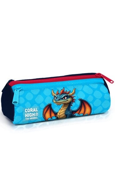 Coral High Kids Dragon Desenli Üç Bölmeli Kalem Çantası 31013 