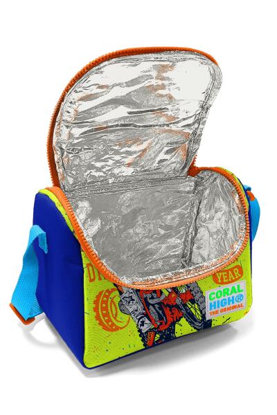 Coral High Kids Fosforlu Sarı Saks Motorsiklet Desenli Thermo Beslenme Çantası 11742 - 4