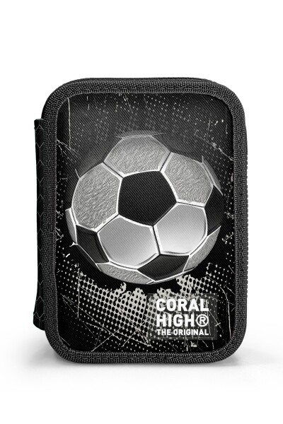 Coral High Kids Futbol Desenli Çift Katlı Kalem Çanta 11153 - 2