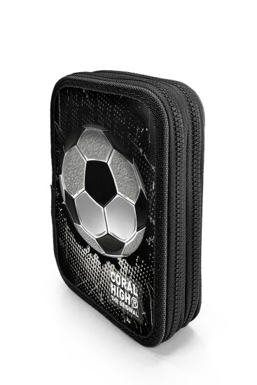 Coral High Kids Futbol Desenli Çift Katlı Kalem Çanta 11153 - 3