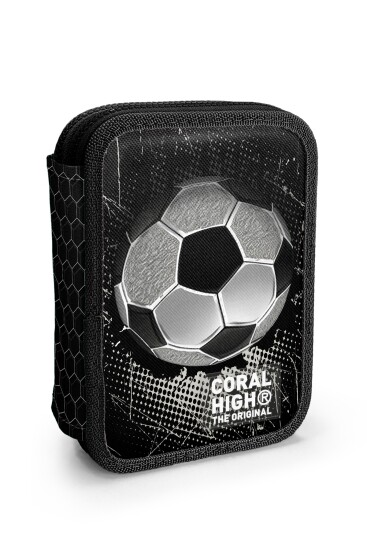 Coral High Kids Futbol Desenli Çift Katlı Kalem Çanta 11153 