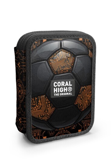 Coral High Kids Futbol Desenli Çift Katlı Kalem Çanta 31106 - Coral High