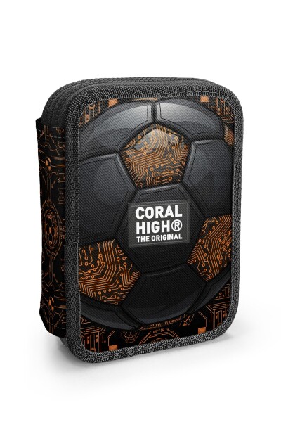 Coral High Kids Futbol Desenli Çift Katlı Kalem Çanta 31106 - 1