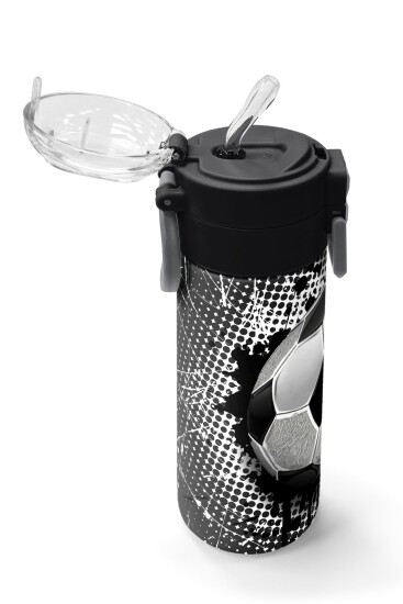 Coral High Kids Futbol Desenli Pipetli ve Direkt İçim Çelik Termos 500 ml 31816 - 5