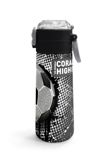 Coral High Kids Futbol Desenli Pipetli ve Direkt İçim Çelik Termos 500 ml 31816 - 3