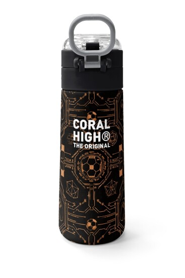 Coral High Kids Futbol Desenli Pipetli ve Direkt İçim Çelik Termos 500 ml 38117 - 4
