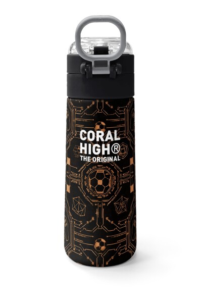 Coral High Kids Futbol Desenli Pipetli ve Direkt İçim Çelik Termos 500 ml 38117 - 4