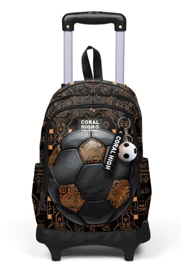 Coral High Kids Futbol Desenli Üç Bölmeli Çekçekli Okul Sırt Çantası 34017 - 8