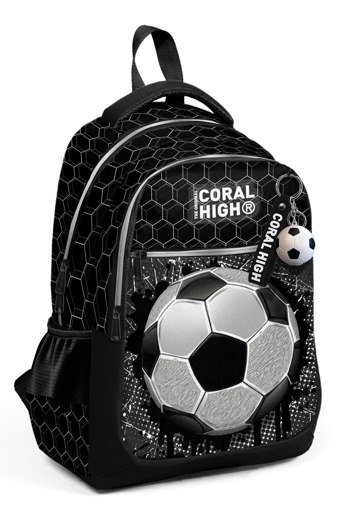 Coral High Kids Futbol Desenli Üç Bölmeli Okul Sırt Çantası 23653