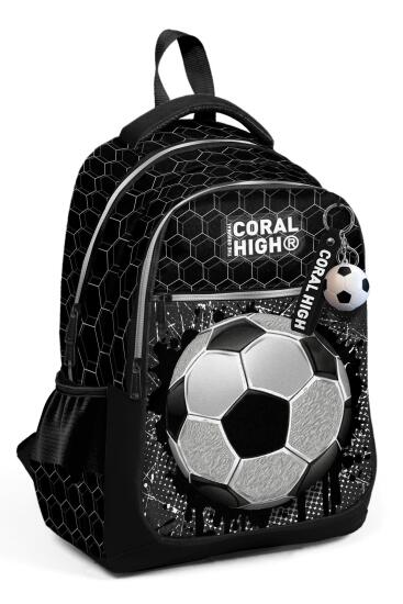 Coral High Kids Futbol Desenli Üç Bölmeli Okul Sırt Çantası 23653 