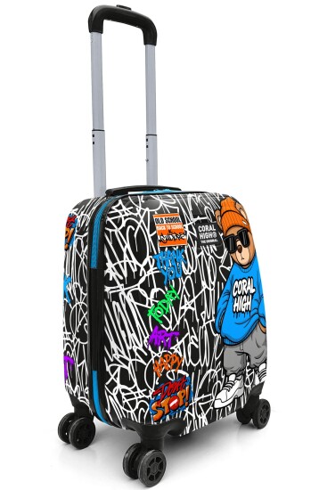 Coral High Kids Grafiti Ayıcık Desenli Çocuk Valizi 16698 - 6