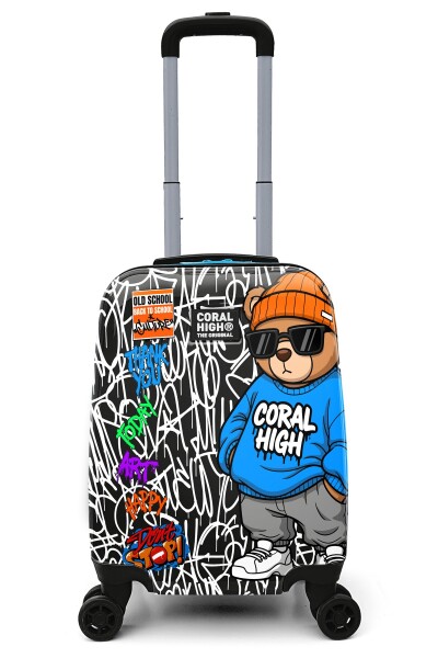 Coral High Kids Grafiti Ayıcık Desenli Çocuk Valizi 16698 - 1
