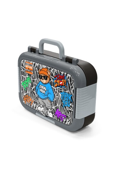 Coral High Kids Grafiti Ayıcık Desenli Paslanmaz Çelik Beslenme Kabı 39150 - 4