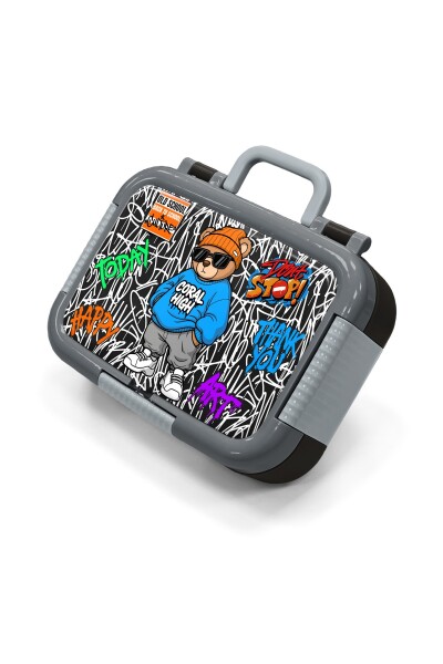 Coral High Kids Grafiti Ayıcık Desenli Paslanmaz Çelik Beslenme Kabı 39150 - 1